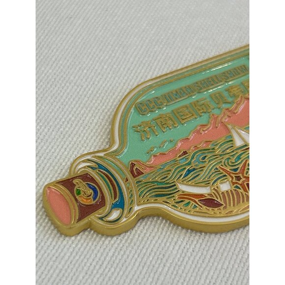 Shell Collectors Enamel Souvenir Magnet CCC Jinan Shell Show Ship in Bottle - Picture 3 of 6
